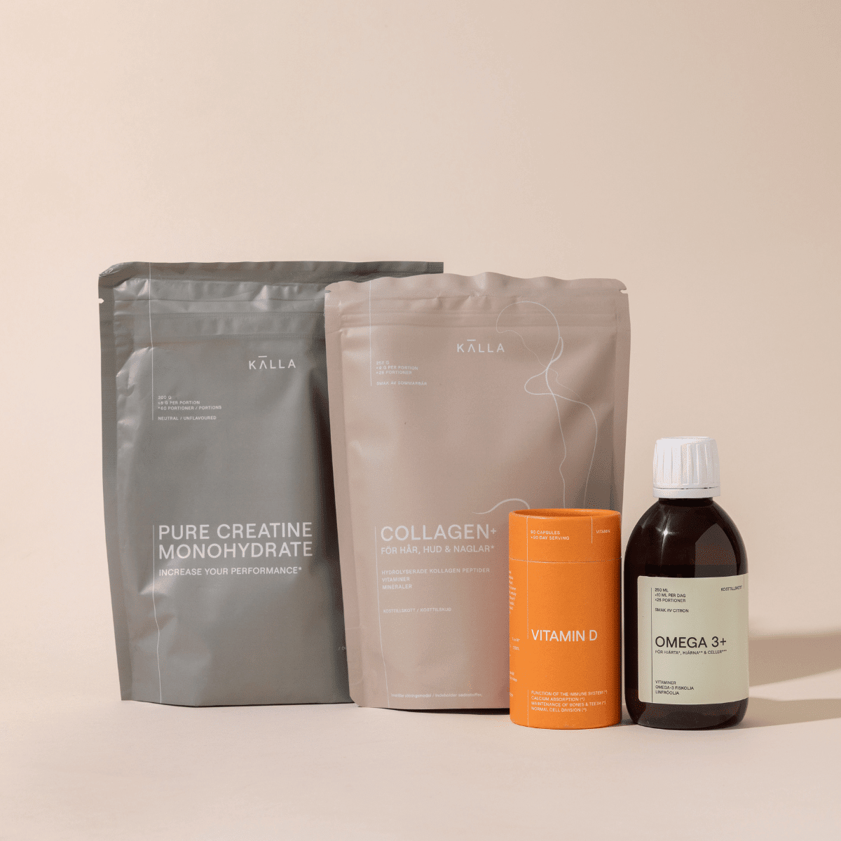 POST MENO SUPPORT: Pure Creatine Monohydrate, Collagen+, Vitamin D and Omega 3+