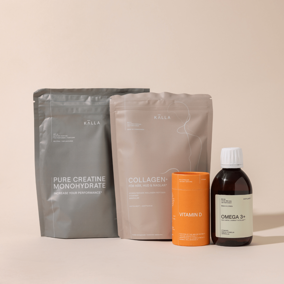 POST MENO SUPPORT: Pure Creatine Monohydrate, Collagen+, Vitamin D and Omega 3+